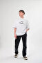 Unisex Crew Neck Printed Oversize T-Shirt - White