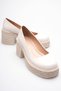 Women's Beige Patent Leather Casual Shoes Fs06Ms04B - 4