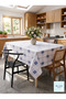Tablecloth Fiber-Lined Pvc Non-Slip Stain-Resistant Wipeable Kitchen and Garden Table Cover. - 5