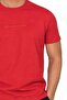 6135 Men's Short Sleeve Crew Neck Pajama Set-Red - 2