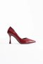Women's Burgundy Patent Leather Heeled Shoes Fs08Ms45K - 6