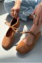 Belith Tan Suede Women's Ballerinas - 3