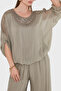 Guipure Detailed Silk Blend Casual Blouse Bluz 690274