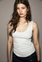Orya women's organic cotton soft and flexible fabric hollow neck white tank top