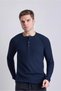 Buttoned Ribbed Cotton Basic Long Sleeve T-Shirt - 2