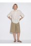 Women's White Scallop Lace Trimmed Hakim Collar Cotton Pinterest Shirt Blouse - 5