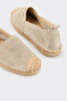 Bej Deri Kadın Espadril - 5