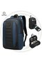 9695 Men’s Laptop Backpack 15.6 Inch Grey, Water-Resistant Anti-Theft Business Travel Bag, 23L Oxford Fabric, Black - 3