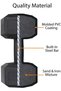 6 Kg Hexagonal Dumbbells [2 Piece] Set PVC Coated Hand Weights Anti-Slip Anti-Roll Home Gym Fitness Equipment for Strength - 4