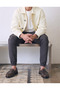 Men's Trend High Waist Slim Fit Cargo Pocket Elastic Anthracite Trousers - 4