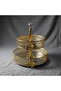 Round 2-Tier Glass Fruit Stand with Gold Metal Frame – Stylish Dessert & Fruit Serving Tray for Home Décor – 20 × 25 × 30 cm - 3