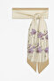 Camel Ecru Floral Patterned Silk Scarf - 3