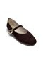 Women's Suede Ballerinas with Single Strap Buckle and Elastic, Daily Stylish Comfortable Shoes, Women's Flat Ballerinas - 2
