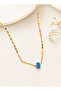 Women's Necklace with Blue Bead Detail