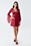 Women's Satin Lace Dowry Dressing Gown Nightgown Set 104
