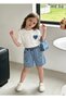 Girl's Heart Detailed Shorts and White T-Shirt 2-Piece Set |   Summer Combination Stylish Holiday Set |   3-7 Years Old - 2