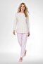 Women's Plus Size Floral Patterned Long Sleeve Buttoned Pajama Set: 3 Pieces (Bottom, Top, Long Robe) 3-Piece Set 100% Cotton - 3