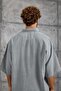Men's Shirt Horse Figure Print Washed Gray Oversize Printed Tencel Fabric - 3