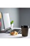 Brown Paper Ripple Hot Coffee Cups with Secure Sipper Lids (12oz, 10 Pack) - 2