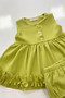 Pistachio Green Şile Cloth Cotton Bottom Top Girls' Baby Sleeveless Set - 2