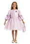Sleeveless Polka Dot Evening Dress Flared Wedding and Ceremony Dress and Long Sleeve Jacket Set 3-4-5-6-7 Years Old 35294Pr - 2