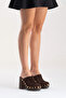 Women's Genuine Leather Clogs Slippers 6367 Brown Suede - 5