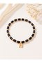Natural Stone Dark Blue Star Stone Gold Color Steel Letter Themed Women's Stylish Bracelet Gift - 3