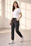 Women's Jogger Sweatpants with Cargo Pockets and Elastic Cuffs - Smoked - 3