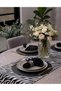American Service Set, New Season, 6 Black Supla Napkins, 6 Black Napkins, 6 Napkin Rings and Runner Cover Zebra Tk - 3