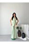 Women's Gold Buttoned Belted Vest Fabric Trousers Set - 5