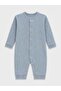 Isyiz Baby Patterned Snap Fastener Long Sleeve Jumpsuit 100% Cotton - 2