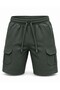 Kargo Pocket Combed Cotton Men's Cotton Shorts 26703 Khaki - 4
