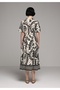 Regular Fit Metraj Printed Women's Black Short Sleeve Dress - 2