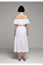 Regular Fit Jacquard Women's White Sleeveless Dress - 2