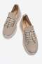 Buckle-Tied Knitwear Women's Sports Shoes Beige - 5
