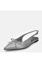 Large Size Women's Stone-Faced Ballet Flats 41-42-43-44-Silver - 7