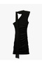 One Shoulder Tulle Detailed Slim Fit Bodycon Mini Evening Dress - 6