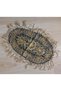 Handcrafted Coffee Table with 3 Pieces of Gold-Colored Lace and Ottoman Motif, with Tassels on the Edge - 4