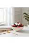 Solecasa Off-White Round Ceramic Bowl with Gold Rim - 4.15 Inch - 2