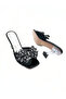 Women's Black Payedli Material Stone Detail Bowknot Transparent Heeled Slippers Vdz01018 - 6
