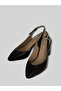 Dovira Women's Leather Pointed Toe V-Cut Open Heel Thick Heeled Shoes 8 cm - 5