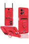 Ilkeshop New Redmi Note 12 4g Case Zuma Silicone with Business Card Holder and Ring (174640) - Red