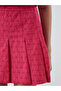 Belted Zippered Pleated Mini Skirt - 3