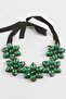 Ilkeshop Flower Stone (20112) Collar Necklace-Green - 2