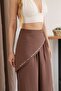 Pareo Detailed Palazzo Trousers Brown - 4