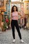 Women's 2-Pack Cotton Camisole Thick Strap Crew Neck Front Lettering Printed Stretchy Slim Fit Sports and Casual Athlete Set - 5
