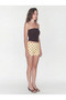 Yellow Color Brown Polka Dot High Waist Shorts - 4