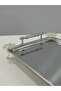 Figured, Metal Legs, Metal Handles, Stainless Steel Rectangular Tray Luxury Presentation Tray - 5