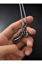 Stainless Steel Skull Detailed Chopper Biker Motorcycle Pendant - 4