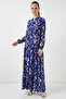 Women's Authentic Patterned Viscose E. Cobalt Blue Hijab Dress - 3